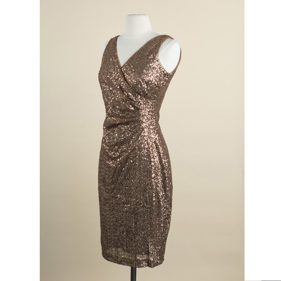 Ralph Lauren Gold Sequin Dress 2 - Picture 3 of 10
